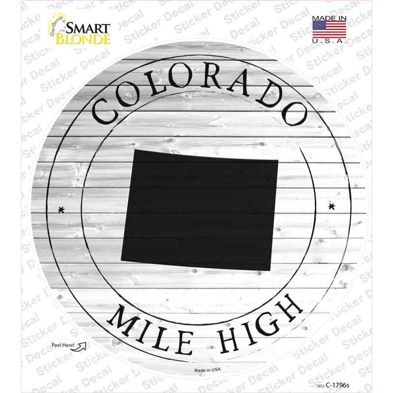 Colorado Mile High Novelty Circle Sticker Decal Small