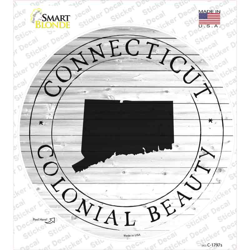 Connecticut Colonial Beauty Novelty Circle Sticker Decal Small