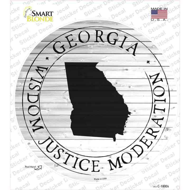 Georgia Wisdom Justice Moderation Novelty Circle Sticker Decal Small