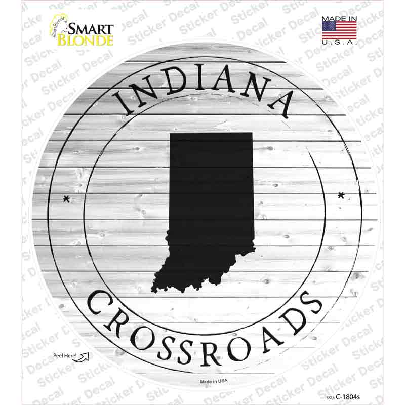 Indiana Crossroads Novelty Circle Sticker Decal Small