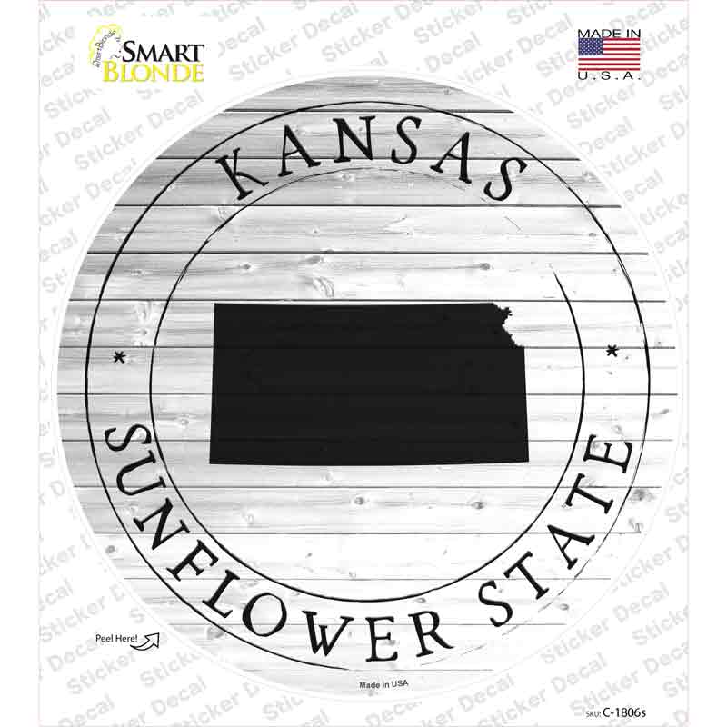 Kansas Sunflower State Novelty Circle Sticker Decal Small