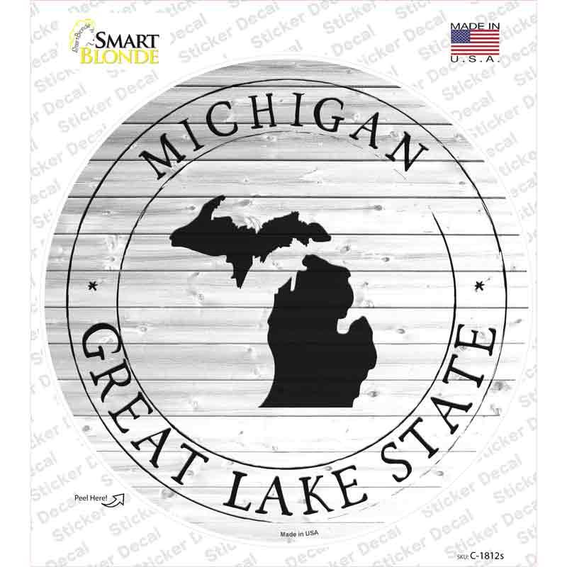 Michigan Great Lake State Novelty Circle Sticker Decal Small