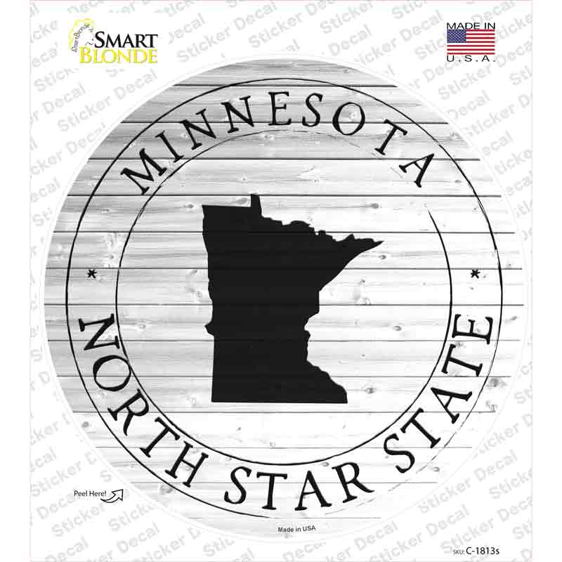 Minnesota North Star State Novelty Circle Sticker Decal Small