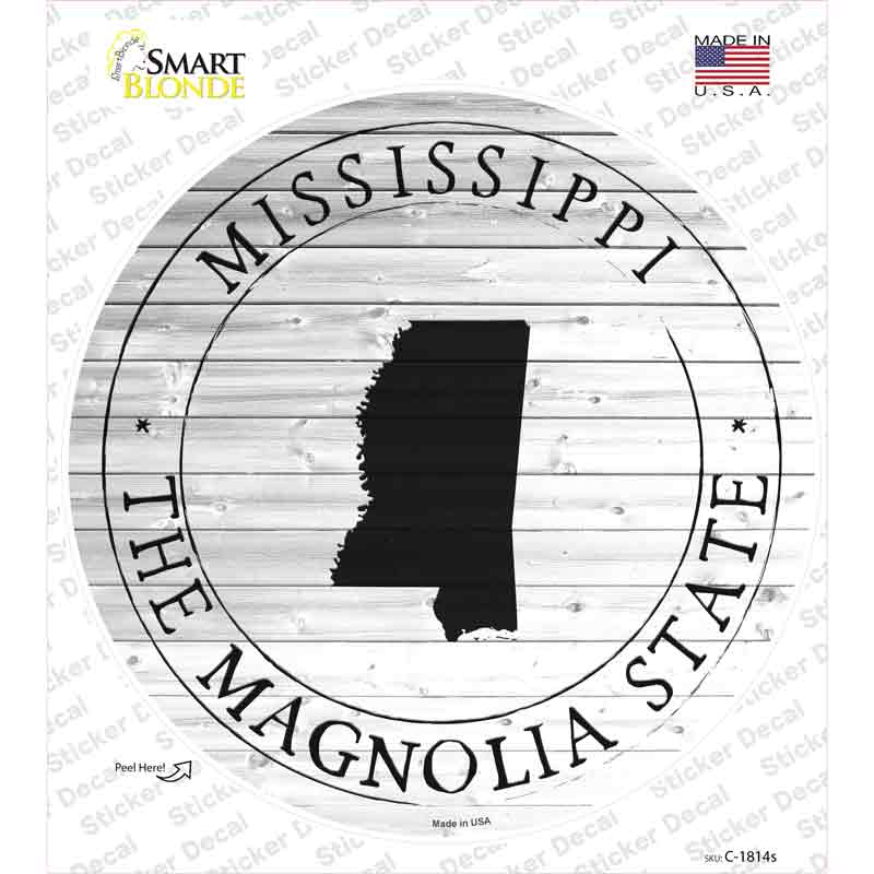 Mississippi Magnolia State Novelty Circle Sticker Decal Small