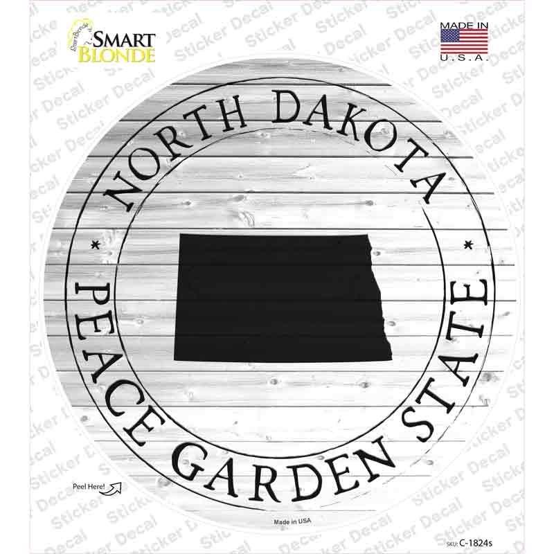 North Dakota Peace Garden State Novelty Circle Sticker Decal Small