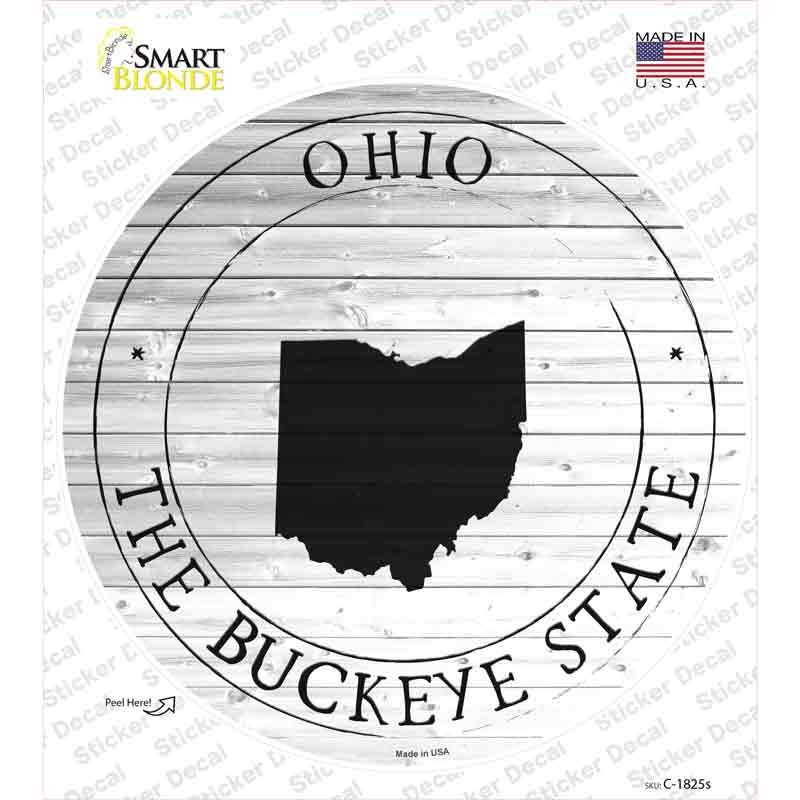 Ohio Buckeye State Novelty Circle Sticker Decal Small