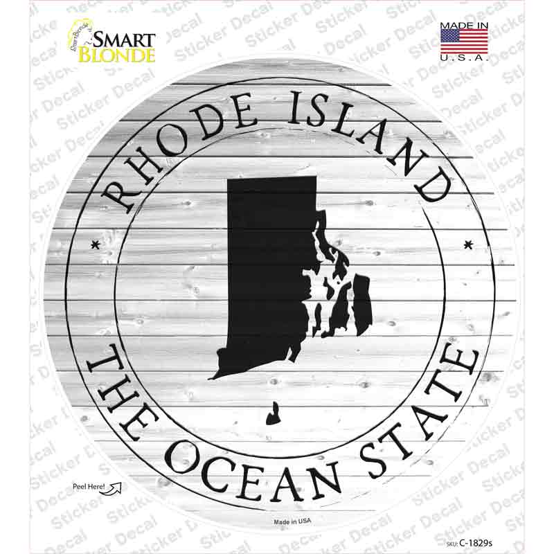 Rhode Island Ocean State Novelty Circle Sticker Decal Small