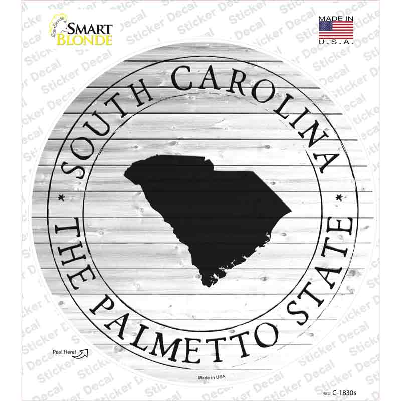 South Carolina Palmetto State Novelty Circle Sticker Decal Small