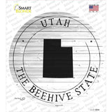 Utah Beehive State Novelty Circle Sticker Decal Small