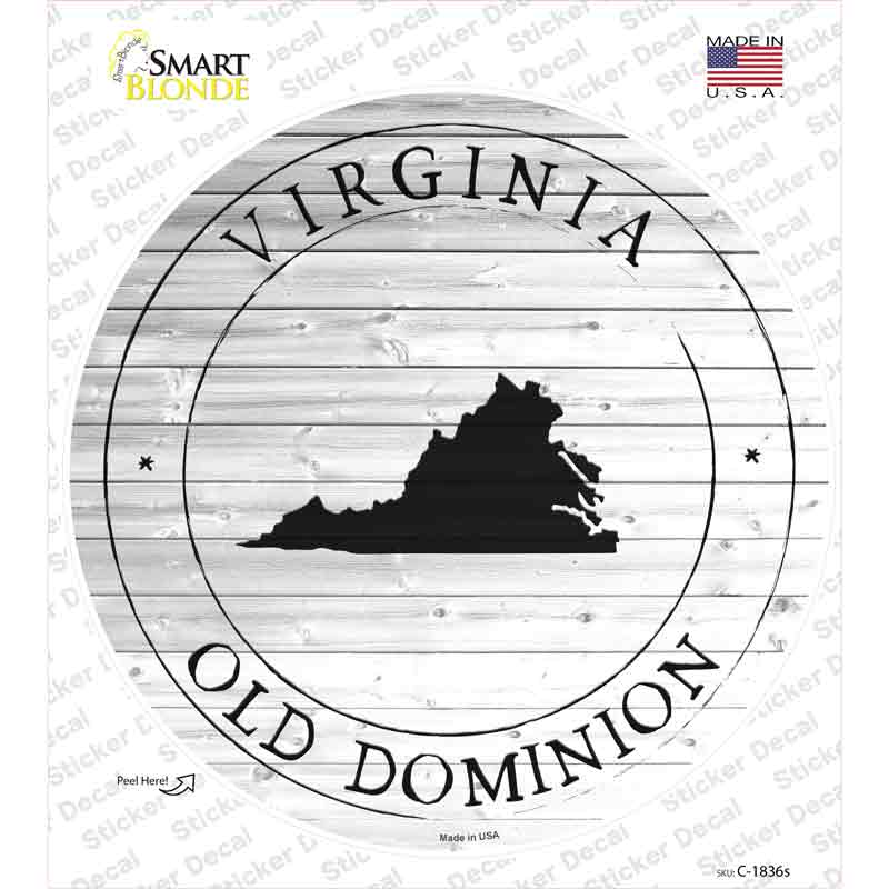 Virginia Old Dominion Novelty Circle Sticker Decal Small