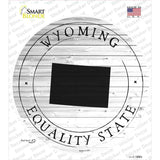 Wyoming Equality State Novelty Circle Sticker Decal Small