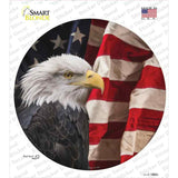 Bald Eagle American Flag Novelty Circle Sticker Decal