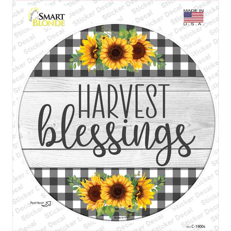 Harvest Blessings Novelty Circle Sticker Decal Small