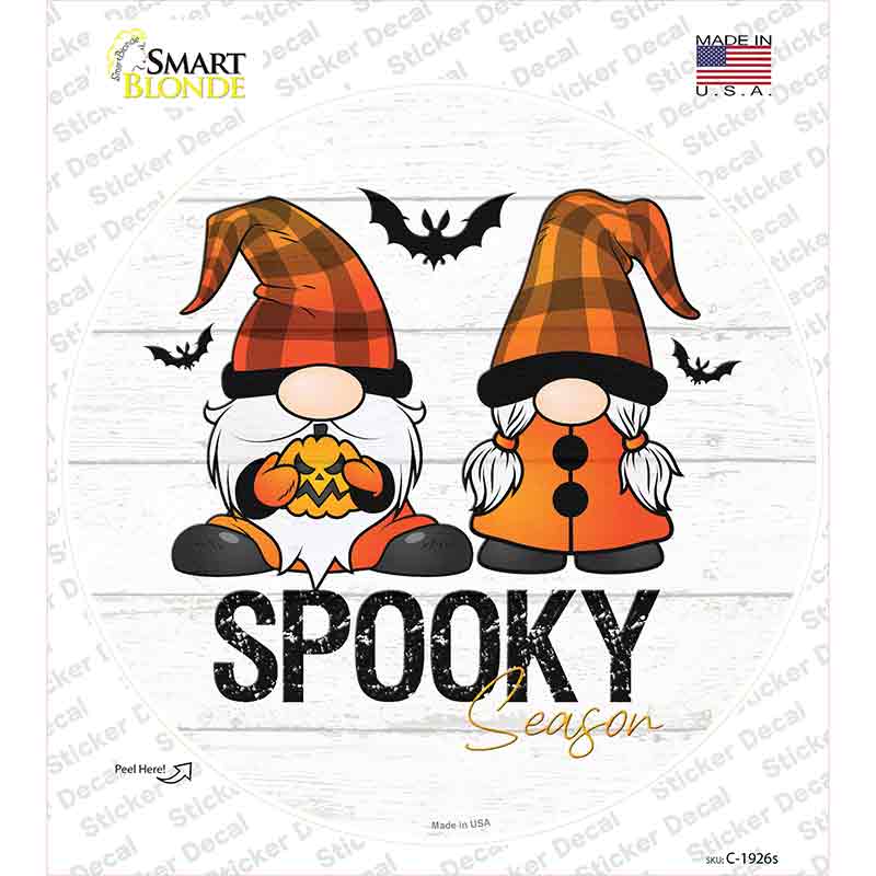 Spooky Season Gnomes Novelty Circle Sticker Decal Small