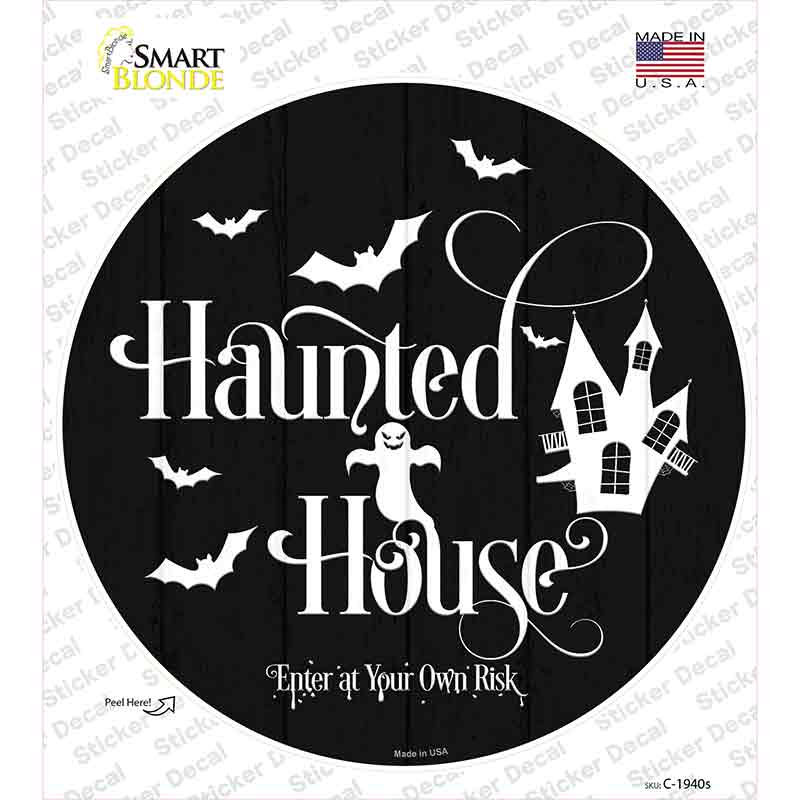 Haunted House Novelty Circle Sticker Decal Small