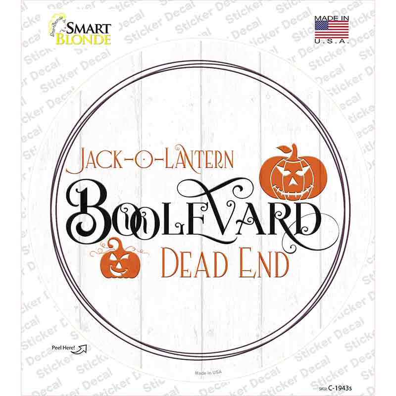 Jack O Lantern Boolevard Novelty Circle Sticker Decal Small