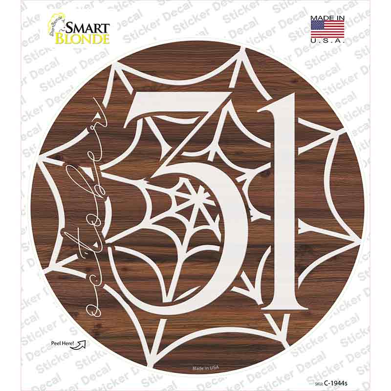 October 31st Spiderweb Novelty Circle Sticker Decal Small