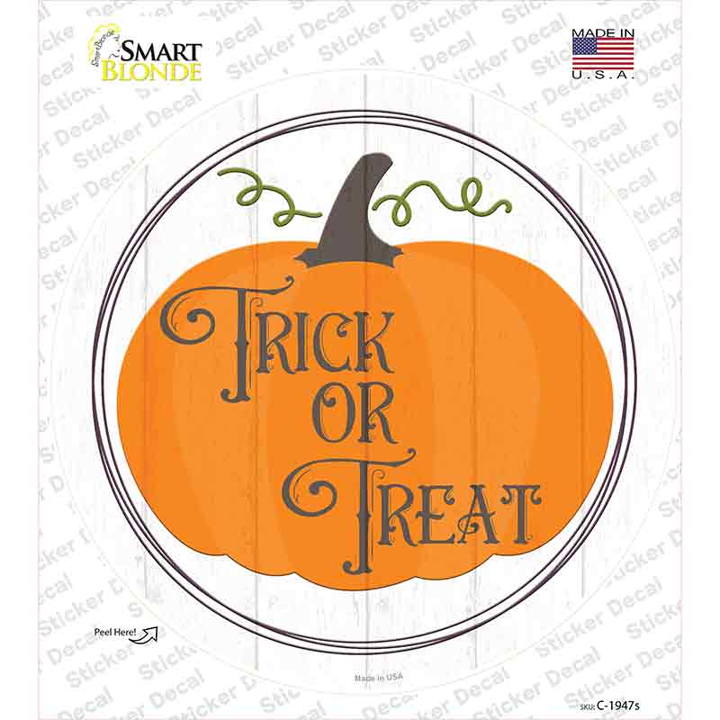 Trick Or Treat Pumpkin Novelty Circle Sticker Decal Small