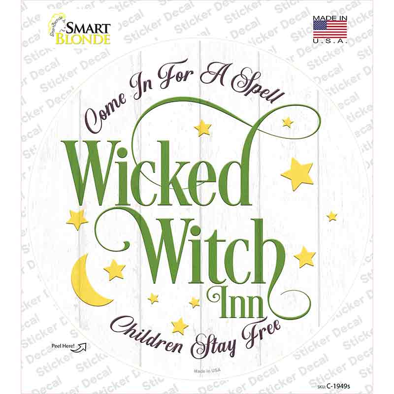 Wicked Witch Inn Novelty Circle Sticker Decal Small