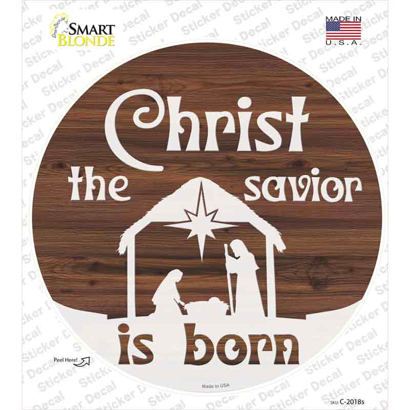 Christ The Savior is Born Novelty Circle Sticker Decal Small