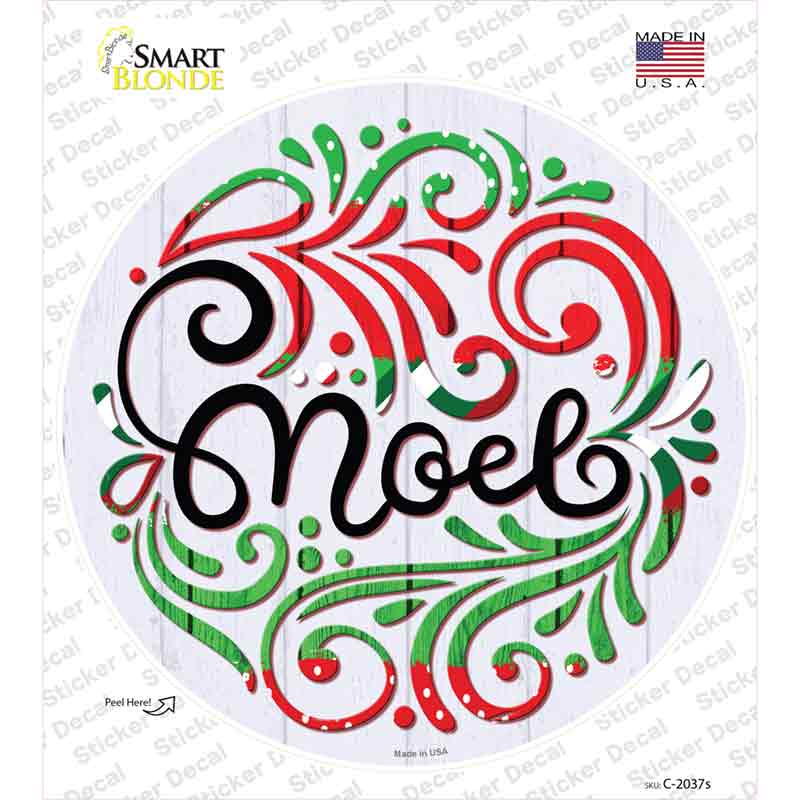 Noel Christmas Novelty Circle Sticker Decal Small