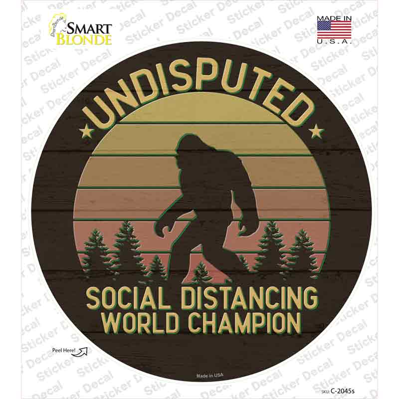 Undisputed Bigfoot Novelty Circle Sticker Decal Small