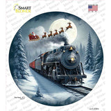 Santa Over the Polar Express Novelty Circle Sticker Decal C-2101s