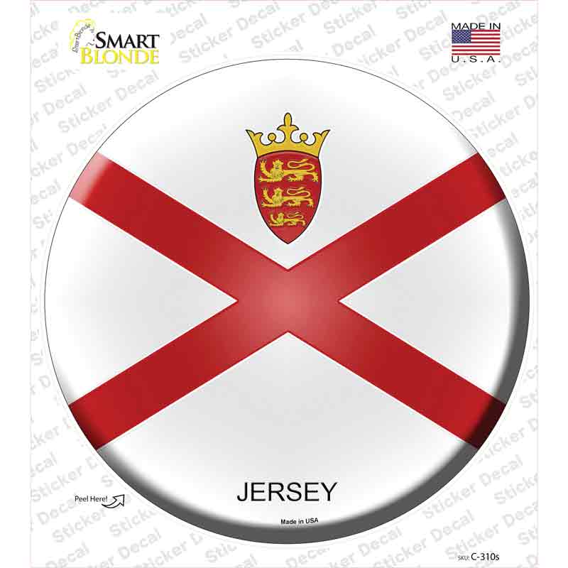 Jersey Country Novelty Circle Sticker Decal