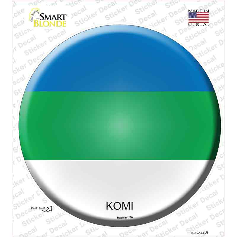 Komi Country Novelty Circle Sticker Decal