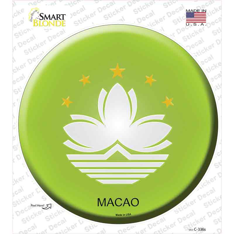 Macao Country Novelty Circle Sticker Decal