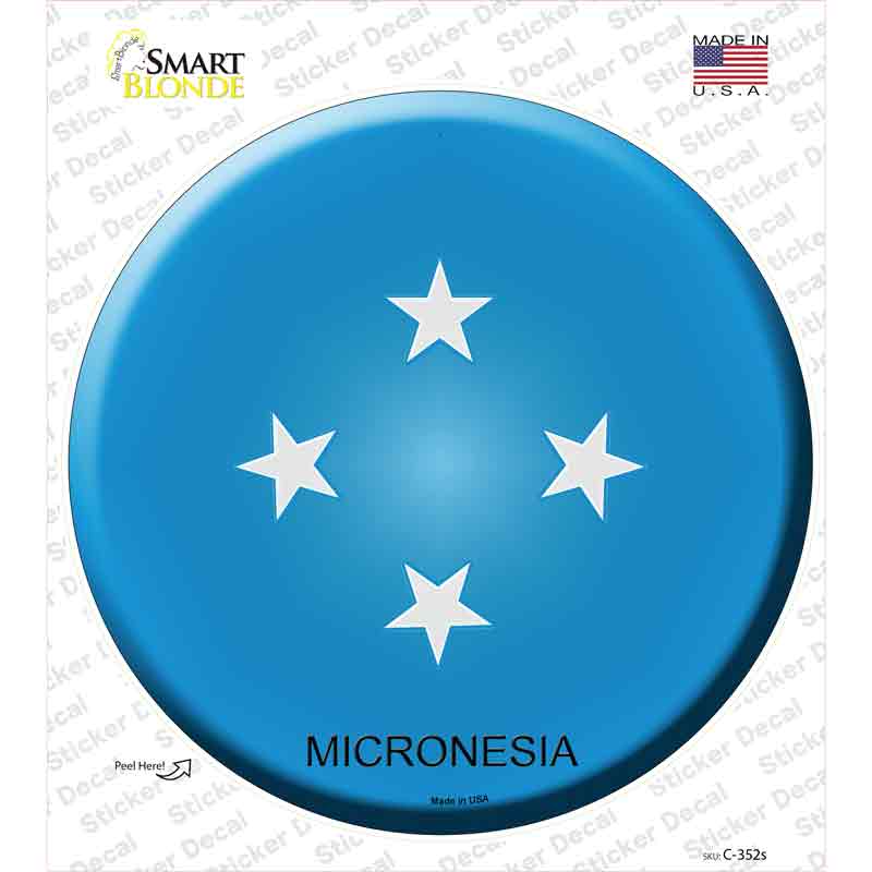 Micronesia Country Novelty Circle Sticker Decal