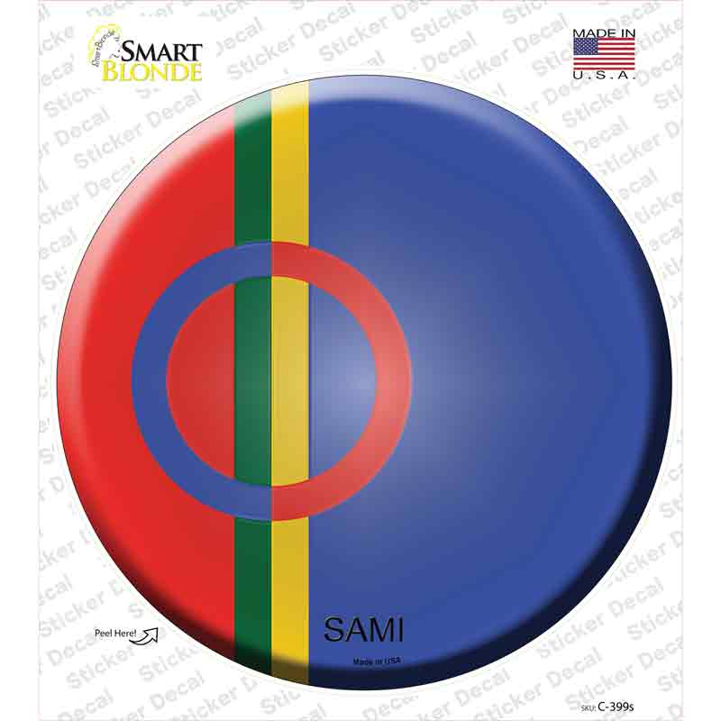Sami Country Novelty Circle Sticker Decal | Smart Blonde