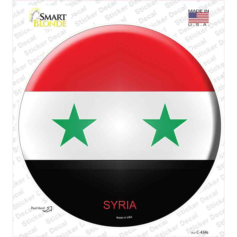 Syria Country Novelty Circle Sticker Decal
