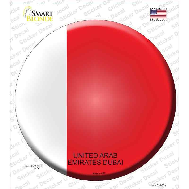 UN Arab Emirates Dubai Novelty Circle Sticker Decal