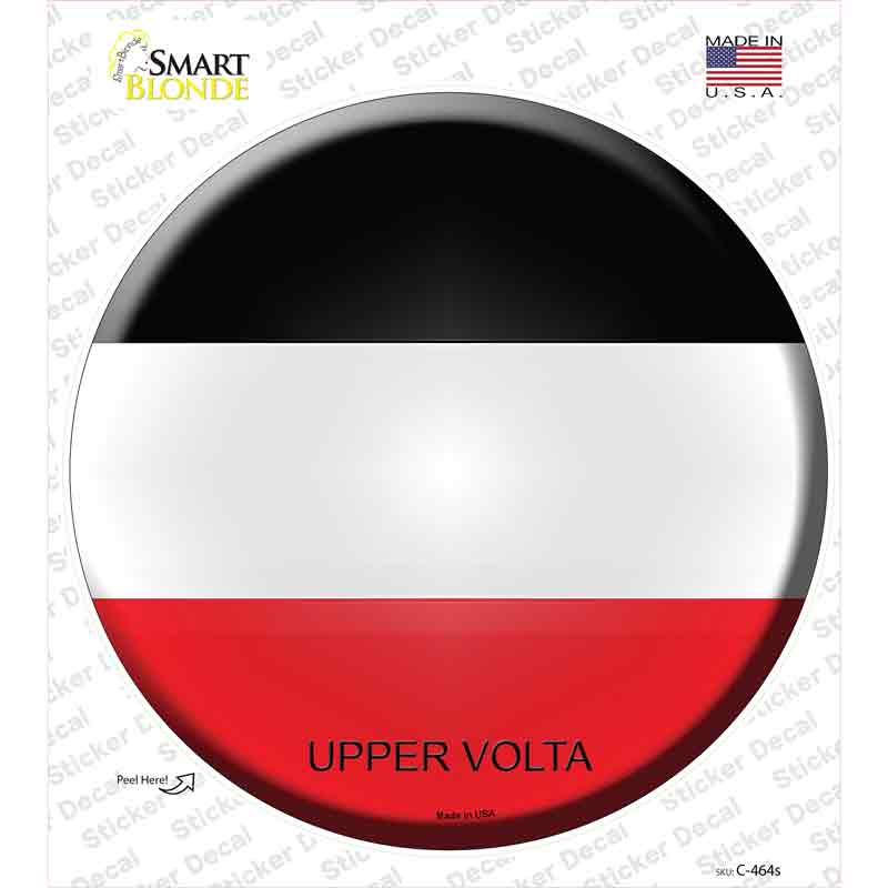 Upper Volta Country Novelty Circle Sticker Decal Small