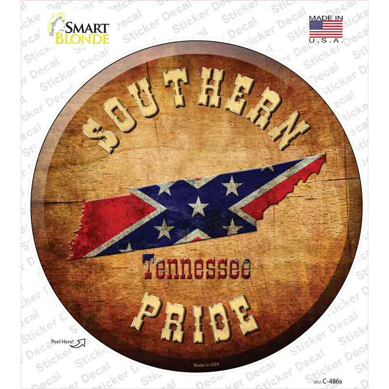 Southern Pride Tennessee Novelty Circle Sticker Decal Small