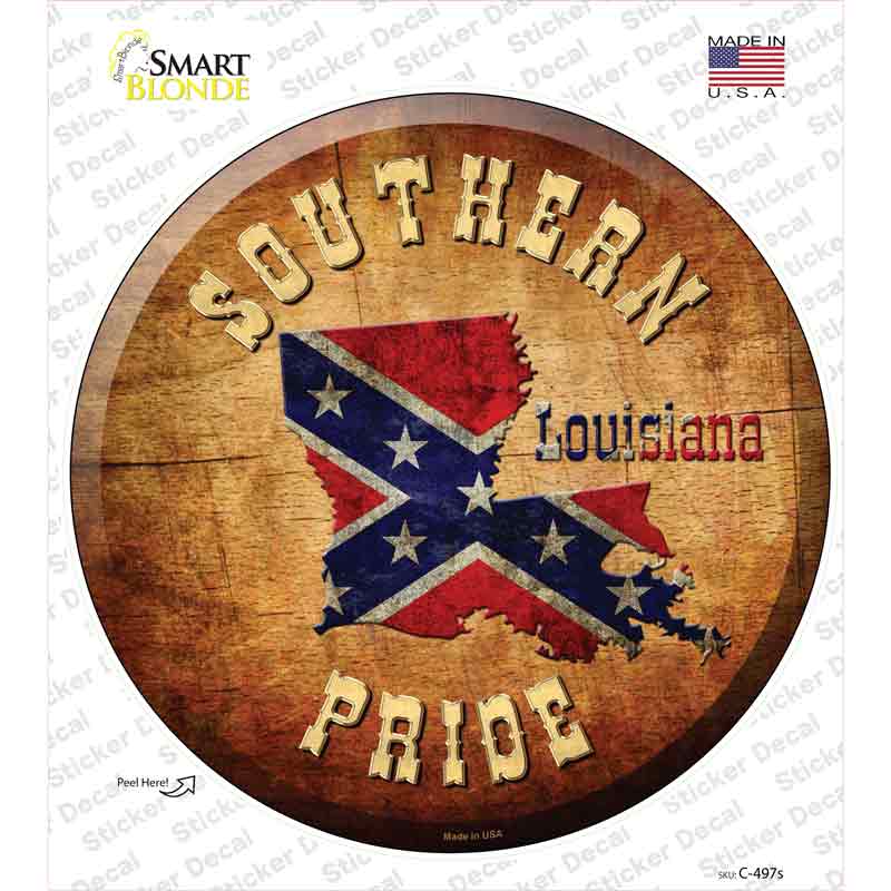 Southern Pride Louisiana Novelty Circle Sticker Decal Small