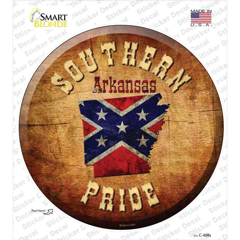 Southern Pride Arkansas Novelty Circle Sticker Decal Small