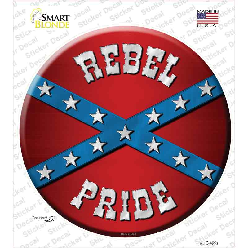 Rebel Pride Novelty Circle Sticker Decal Small