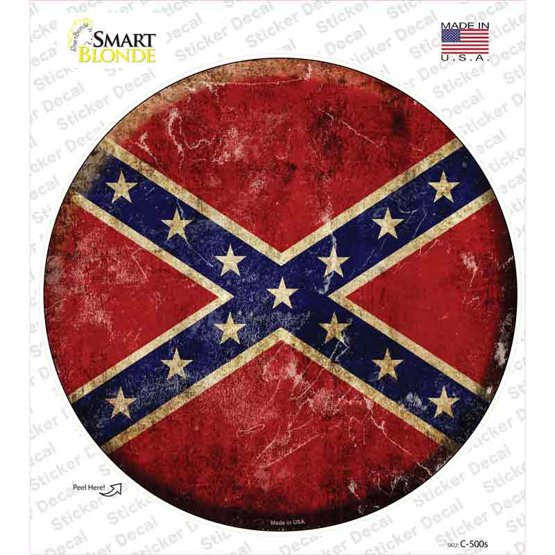 Confederate Flag Novelty Circle Sticker Decal Small