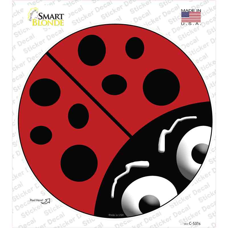 Lady Bug Novelty Circle Sticker Decal Small