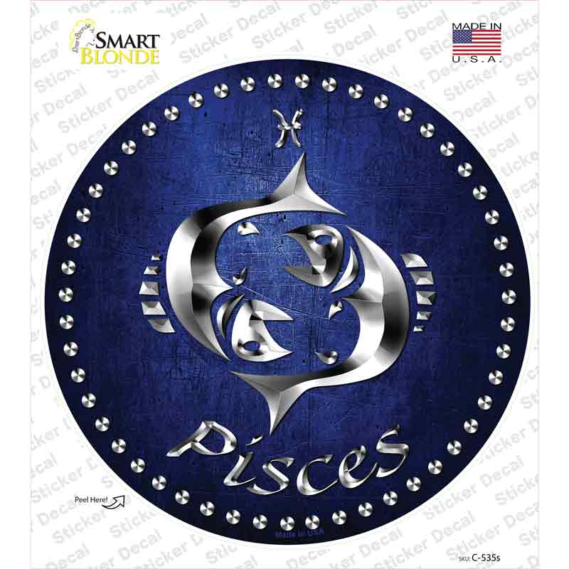 Pisces Novelty Circle Sticker Decal Small