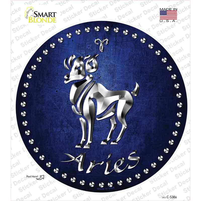 Aries Novelty Circle Sticker Decal Small