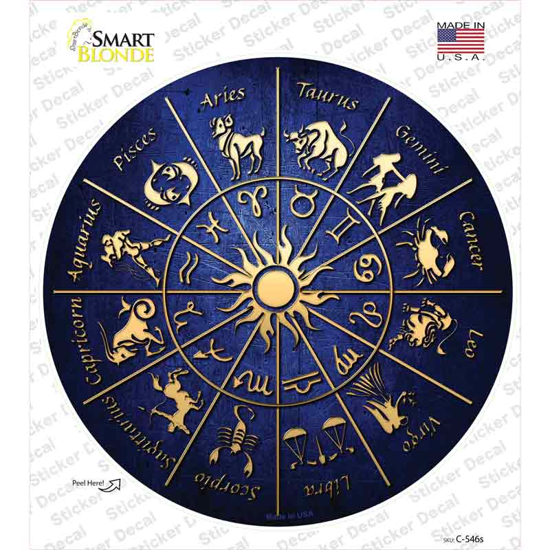 Zodiac Signs Novelty Circle Sticker Decal Small