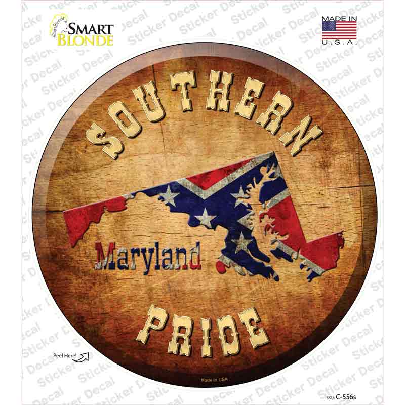 Southern Pride Maryland Novelty Circle Sticker Decal Small