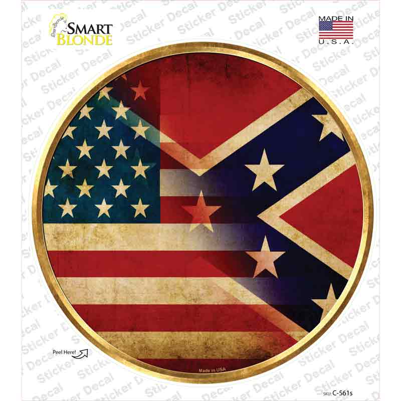 American Confederate Flag Novelty Circle Sticker Decal Small