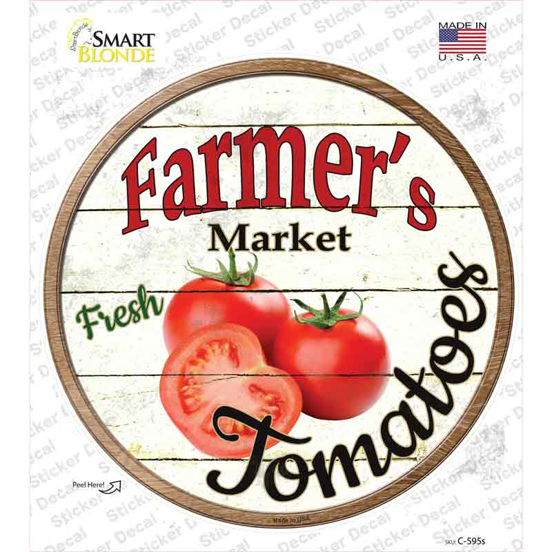 Farmers Market Tomatoes Novelty Circle Sticker Decal Small