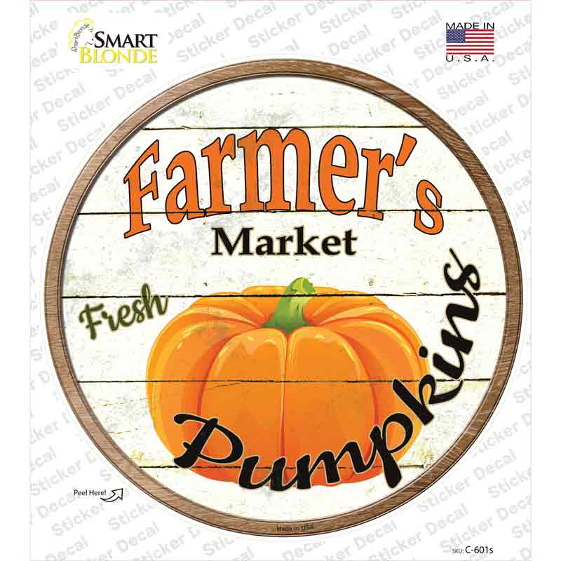 Farmers Market Pumpkins Novelty Circle Sticker Decal Small