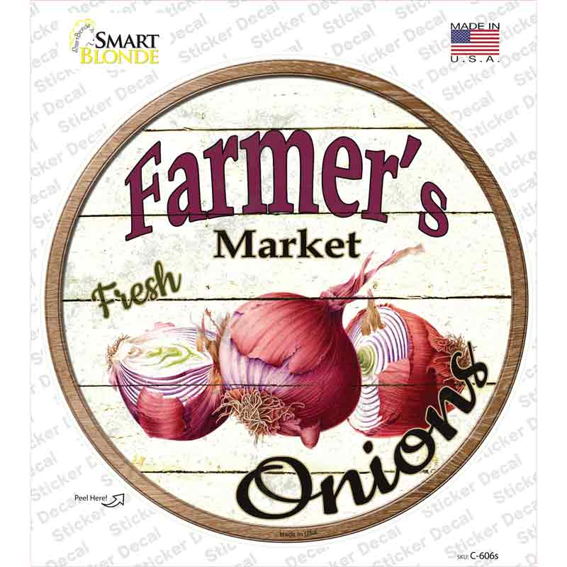 Farmers Market Onions Novelty Circle Sticker Decal Small