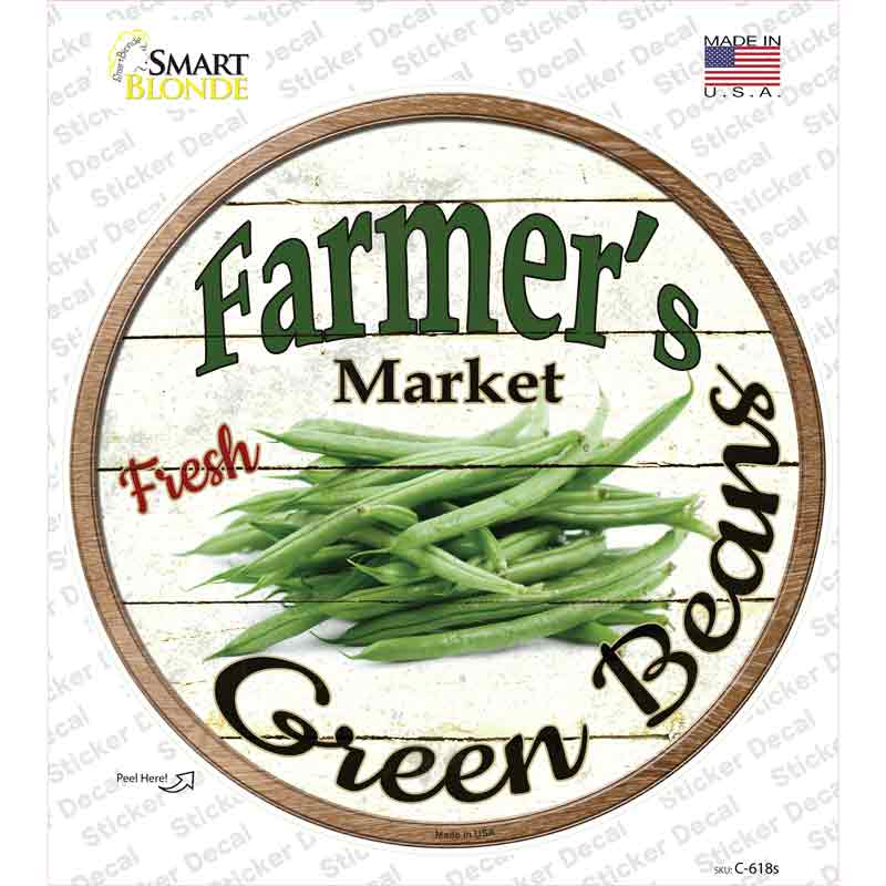 Farmers Market Green Beans Novelty Circle Sticker Decal Small